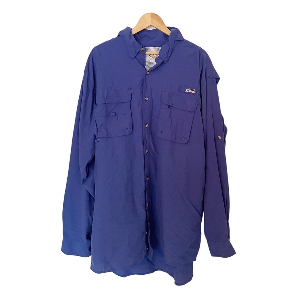 World Wide Sportsman blue long sleeve fishing shirt